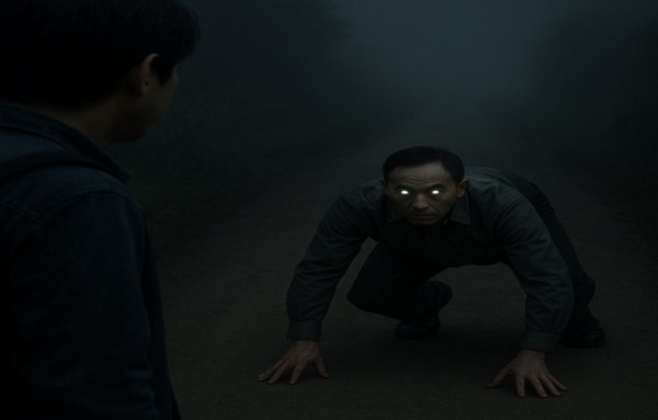 [2ch 괴담]네 발로 기어가는 괴이한 남자와 마주친 밤길의 공포 실화